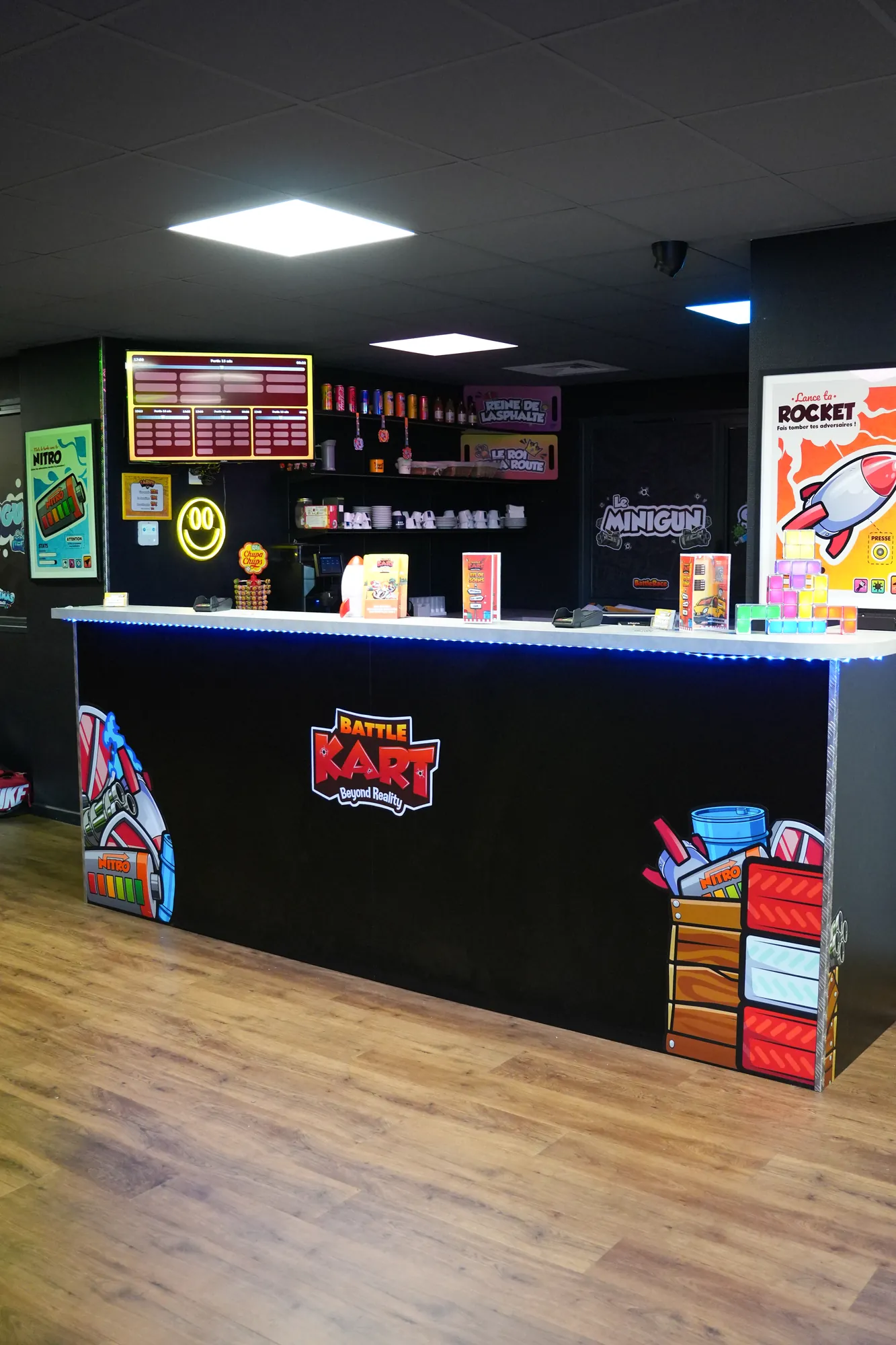 Comptoir d'accueil d'un centre de karting
