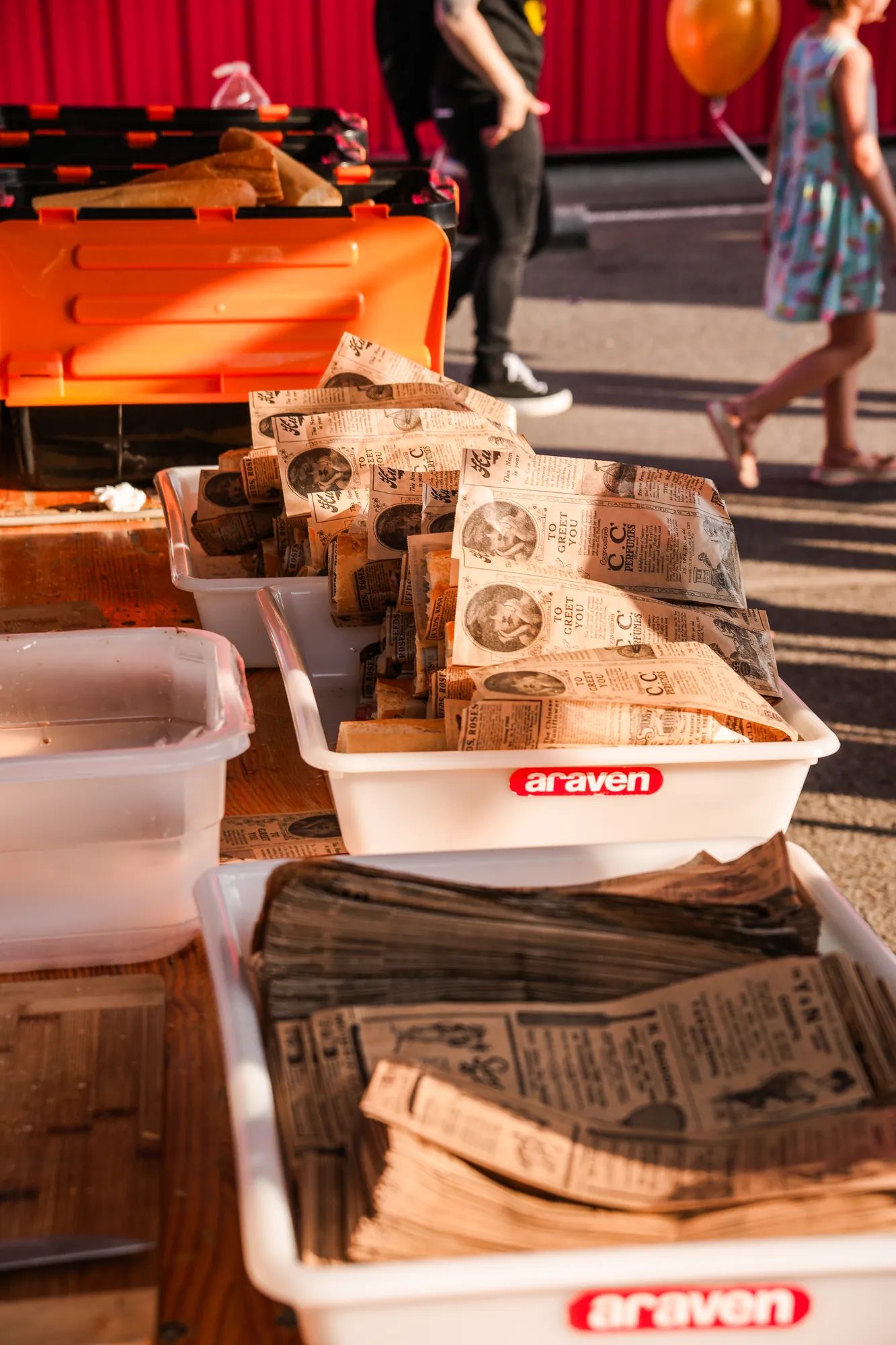 Stand de produits pendant un événement d'entreprise