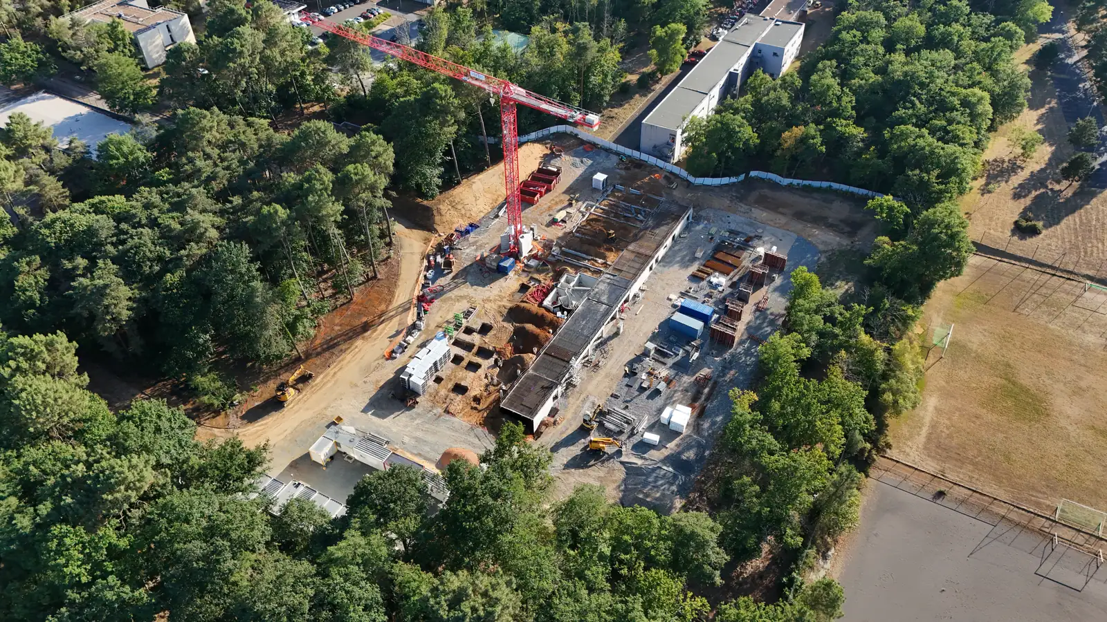 Terrassement d'un chantier suivi au drone